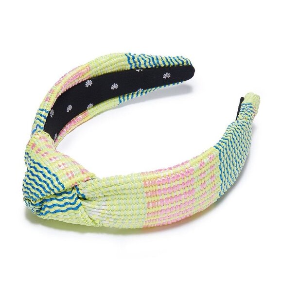 Lele Sadoughi Mixed Raffia Knotted Women’s Headband + Dust Bag -Multicolored - Picture 2 of 12